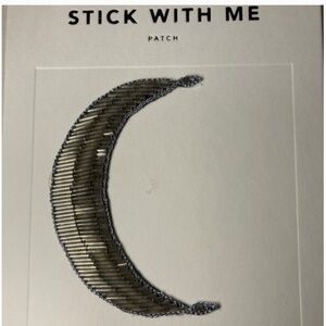 Anthropologie Stick With Me Crescent Moon Silver Bead Patch Sticker